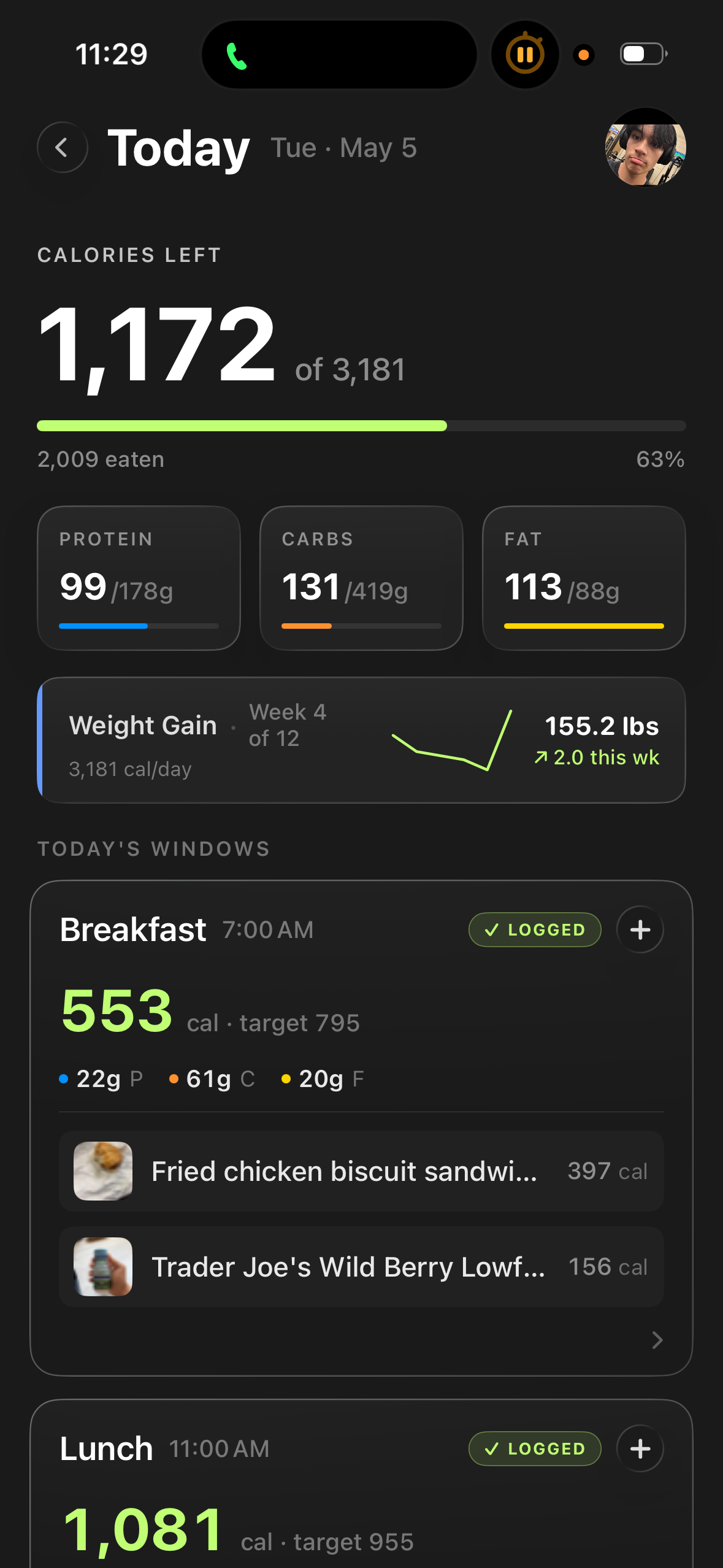 NutriSync Today screen